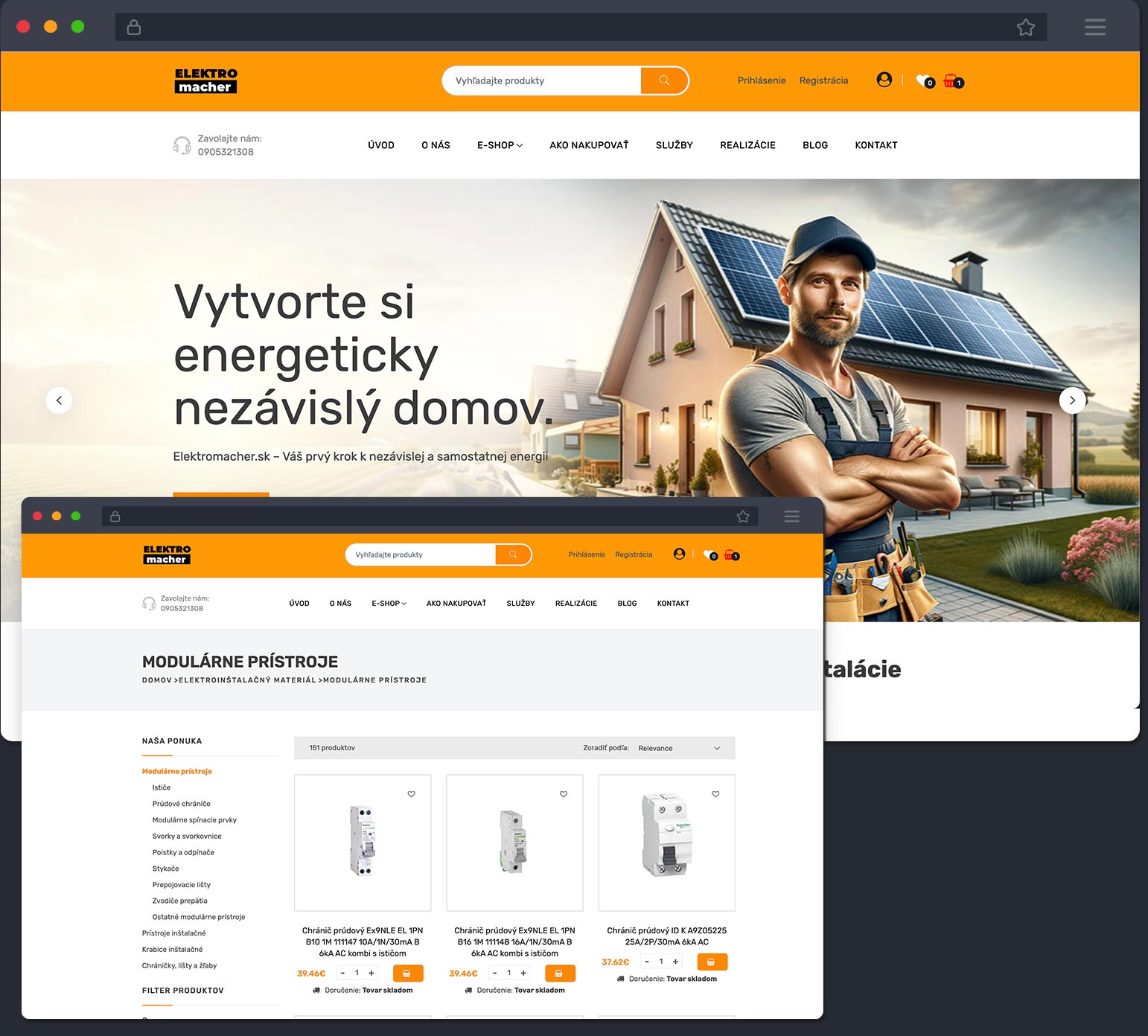 tvorba web stránky elektromacher - rozpracovane