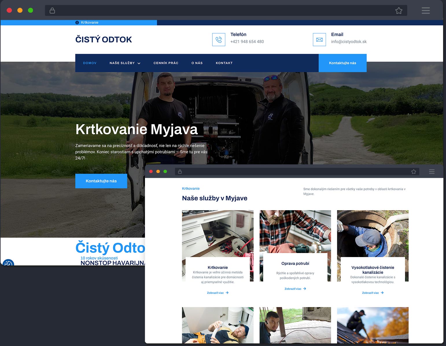 sprava web stránky cistyodtok.sk