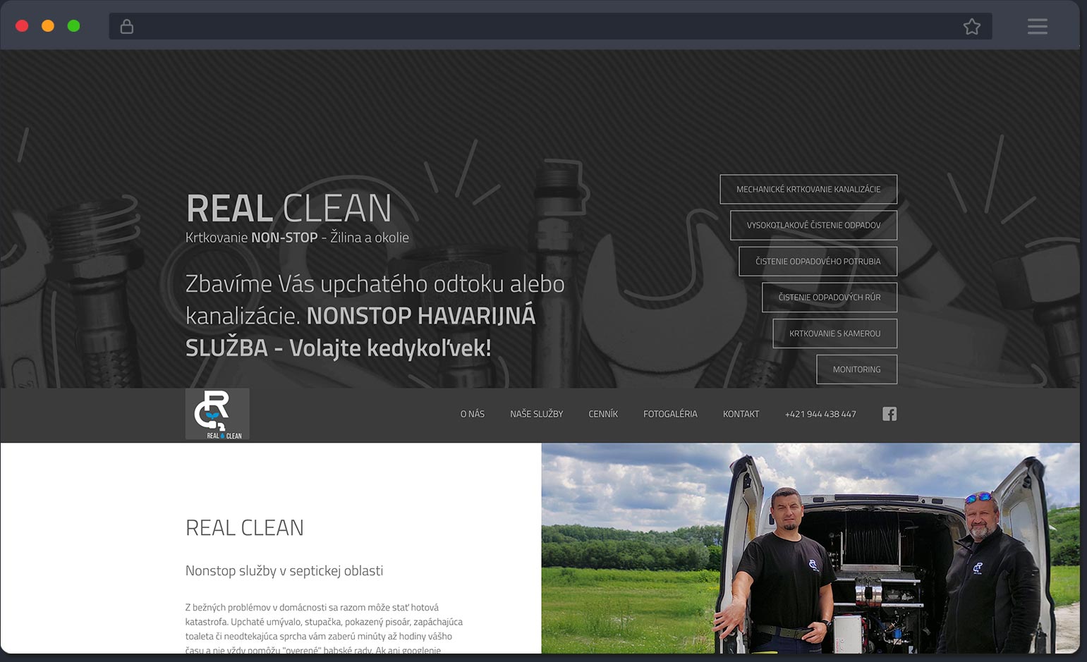 Realclean.sk spava web stránky