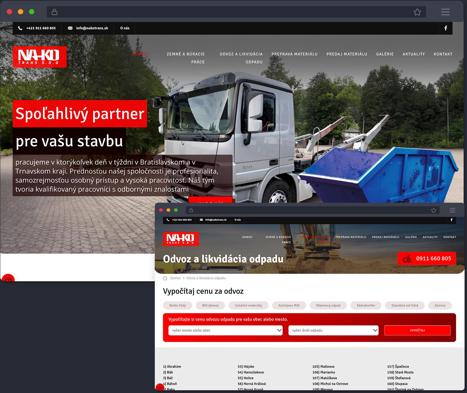 Sprava web stránky nakotrans